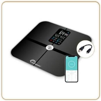 Báscula Digital de Baño Little Balance Cardio Connect-4 Negro 180 kg