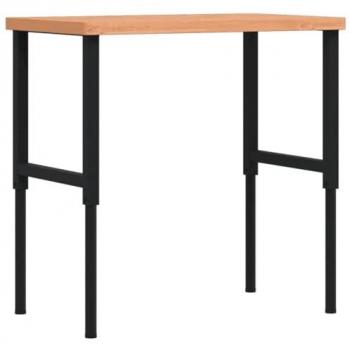 Banco de trabajo rectangular de madera maciza 100x60x(73-99,5) cm