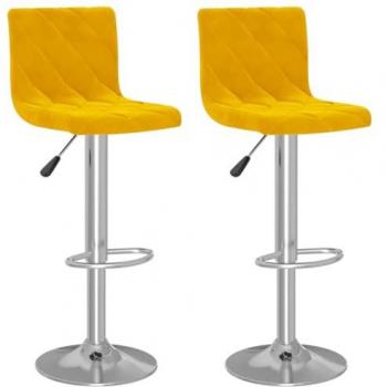 Taburetes de cocina 2 unidades terciopelo amarillo mostaza
