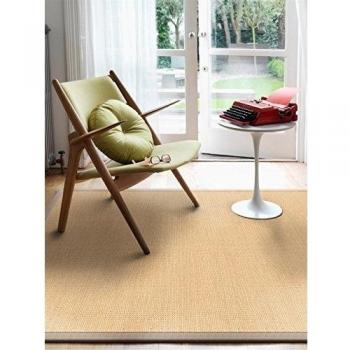benuta Alfombra moderna Sisal Beige 200x300 cm - libre de contaminación - 100% Sisal - Monocolor - Tejido plano - Cocina