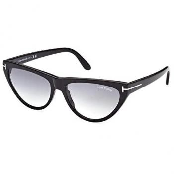 Tom Ford FT0990 01B Amber-02 Black Sunglasses, Fashion Sunglasses, Black Square Style, Unisex, Size: ONE SIZE