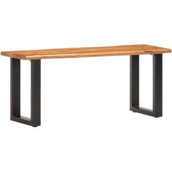 vidaXL Live Edge Bench 110 cm Solid Acacia Wood and Steel