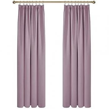 Deconovo Cortinas Salón Opacas Modernas Térmicas Aislante Decorativas Fruncidas 2 Piezas 140x200cm Rosa Claro
