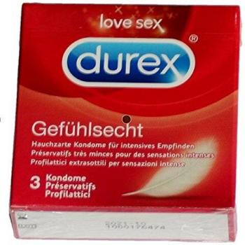 Durex Preservativos Sensación ultrasensible transparente, 3 piezas