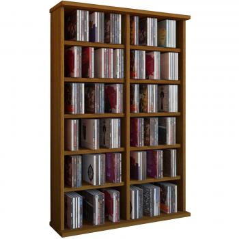 VCM Torre para CD/DVD para Ronul roble rústico, 300 CDs, sin puerta de cristal.
