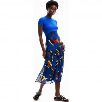 Vestido Desigual midi Lacroix azul