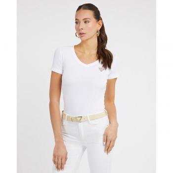 Camiseta Guess Mini Triangle para mujer en color blanco