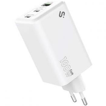 Cargador GaN 100W USB-C Compacto 3 Puertos (2x USB-C + 1x USB-A) Carga Rápida para Dispositivos Móviles