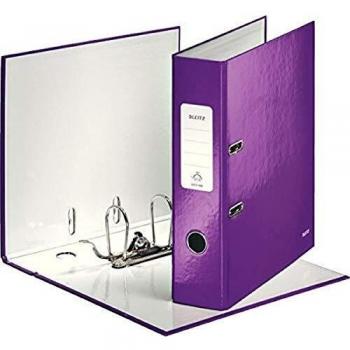 Leitz, Archivador de Palanca, Violeta Metalizado, A4, Lomo de 8 cm ancho, 180° WOW, 10050062