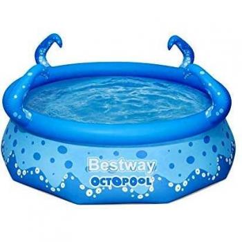 Bestway OktoPool für Kinder, Planschbecken mit aufblasbarem Luftring, Piscina, Azul, Ø 274 x 76 cm