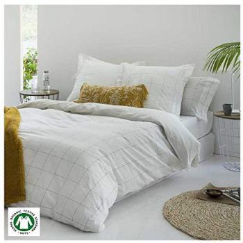 Funda Nórdica Zarauz 100% Algodón Orgánico Blanco con Fundas de Almohada para Cama de 150 x 190/200 cm