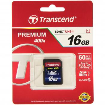 Transcend Elite - Tarjeta de Memoria Profesional SDHC 16GB UHS-I Clase 10 de Máxima Velocidad