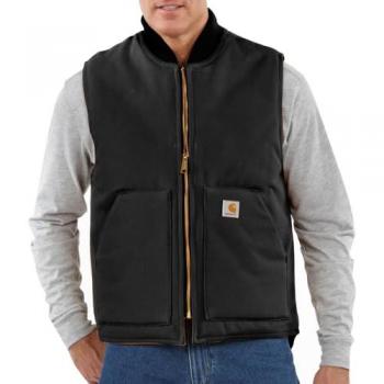 Chaleco Carhartt V01 Aislante con Cuello de Canalé - Negro - Talla S