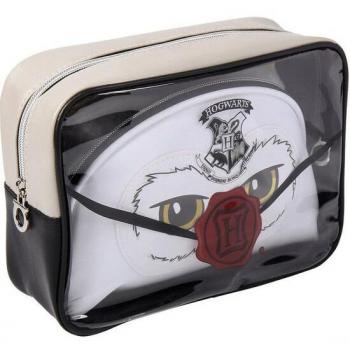 Neceser de Viaje Harry Potter Hedwig y Carta Hogwarts, Set de 2 Piezas, Color Blanco - Cerdá