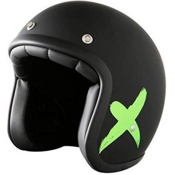 Stormer Casco Jet Pearl X-Rider negro verde neón mate talla M