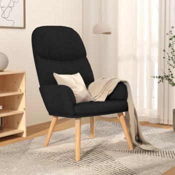 Sillón de Relax de Tela Negro - Sillón reclinable, tapizado en tela suave, estructura resistente, diseño ergonómico, color negro, ideal para descanso y relajación