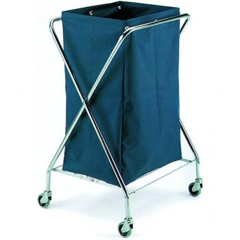 TTS Cleaning 00004050 Dust Medio Carro Ropa, Cromo, 150 L, Ruedas Ø80 mm, Bolsa de Tela Plastificada