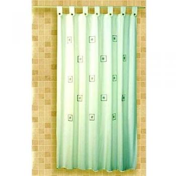 Cortina de baño bordada con trabillas Cloe 35%algodón 65%poliéster