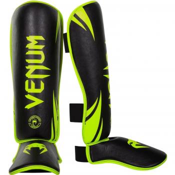 Venum Challenger - Espinilleras, color amarillo neón / negro, talla XL