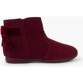 Botines de terciopelo para niña con lazo y cremallera