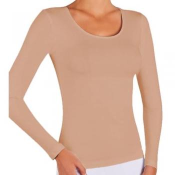 Camiseta Básica de Manga Larga Nude para Mujer Ysabel Mora
