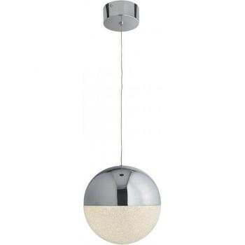 Lámpara de techo Marbles, integrada LED, 1 luz, cromo, vidrio esmerilado blanco