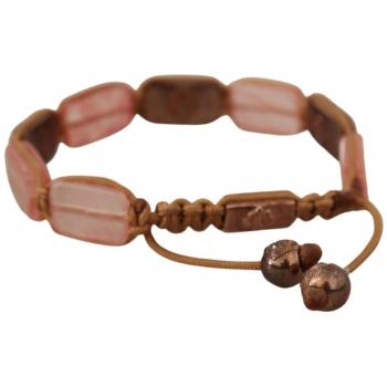 Nialaya Multicolor Crystals Logo Embellished Adjustable Bracelet