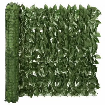 Pantalla de balcón de hojas 200x75 cm Color Verde oscuro