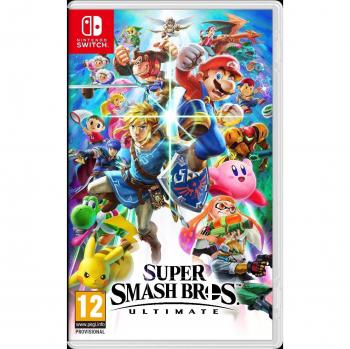 Super Smash Bros Ultimate - Videojuego para Nintendo Switch, multijugador, gráficos en alta definición, personajes icónicos de diversas franquicias de videojuegos, modos de juego variados (incluyendo modo aventura y batallas en línea), compatible con 