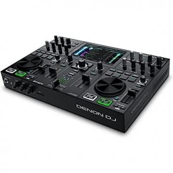 Denon DJ PRIME GO – Portable DJ Set/Smart DJ Console with 2 Decks, WIFI Streaming, 7-Inch HD Touchscreen and Rechargeable Battery