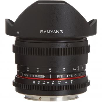 Samyang 8mm T3.8 VDSLR UMC FishEye CS II Objetivo para Canon EF Negro