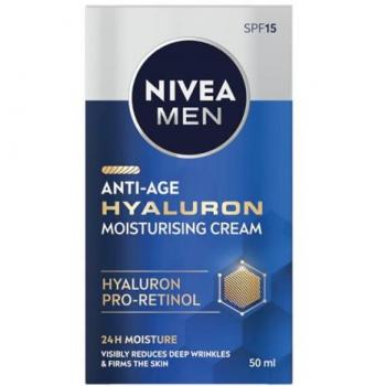 NIVEA Men Hyaluron Anti-Wrinkle Moisturizing Cream SPF 15, 50 ml