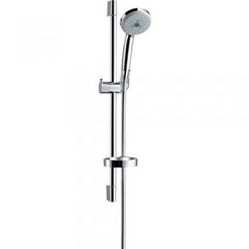 Hansgrohe 27777000 Croma 100 Multi Set de ducha con barra 65 cm y jabonera, ahorro de agua, 65cm
