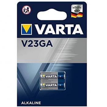 Varta V23GA Pila de Botón Alcalina 1,5V en Blíster Original de 2 Unidades, Color Plateado