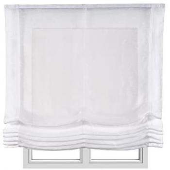 Estores Plegables Translúcidos Sin Varillas de Tela Premium 100% Poliéster para Ventanas - Ideal para Salón, Dormitorio y Comedor - Blanco 120x175 cm