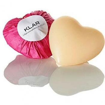 Klar Heart-Shaped Rose Soap, 65 g, Palm Oil-Free, Cosmos Certified for Sensitive to Normal Skin