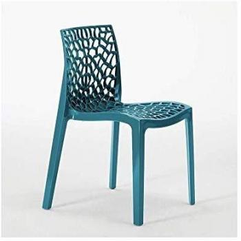Silla Gruvyer Apilable de Polipropileno para Cocina y Bar Color Azul 3