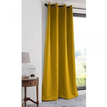Cortina Opaca Unicolor 210g/m2 Amarillo Mostaza 135x250 cm