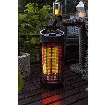 MaxxGarden Calefactor eléctrico de mesa para terraza, estufa de pie, modelo de mesa oscilante, calefacción de pie por infrarrojos, 1200 W