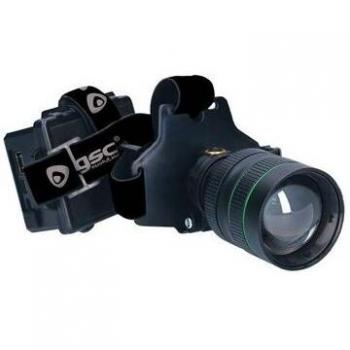 Linterna LED recargable de cabeza con zoom (60W 2800lm, haz hasta 500m, IPX4, color negro)
