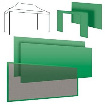 Set Completo para Gazebo 3x4m: 2 Lonas Laterales de 4,5m + 1 Lona Lateral de 3m + Lona de Puerta + Mosquitera Verde