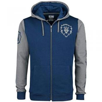 World of Warcraft Alliance Pride Hombre Capucha con Cremallera Azul/Gris XXL