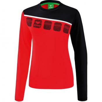 Erima Women's Long Sleeve Training Top 5-C Red/Black/White