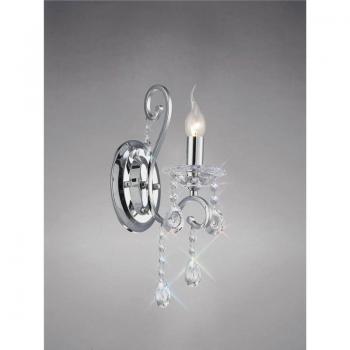 Vela aplique con interruptor 1 bombilla cromo pulido / cristal Inspired Diyas