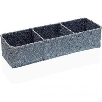 Cesta Multiusos Versa Azul Algas Marinas 12 x 8 x 36 cm