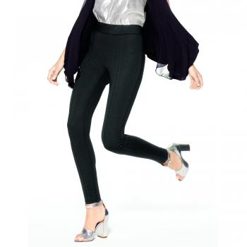 HUE Women’s High Waist Blackout Ponte Legging | Fashionable Leggings | Negro Sólido | S