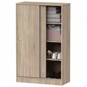 Armario multiusos Turín color cambrian con puertas correderas, dimensiones 74x120x33 cm, incluye 2 puertas y 3 estantes para almacenamiento