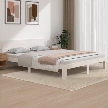 Estructura de Cama de Madera Genova Blanco Artick 160x200 cm con Diseño Moderno