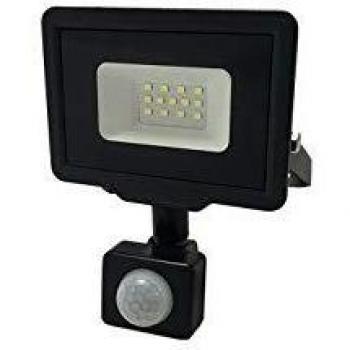 Foco LED 10W con Sensor, 2700K, IP65, 800 lm, Color Negro