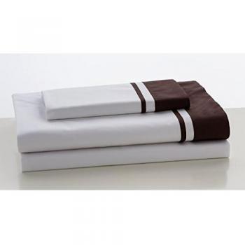 ESTELA - Juego de sábanas Lisos Marbella Color Chocolate - Cama de 135/140 cm
